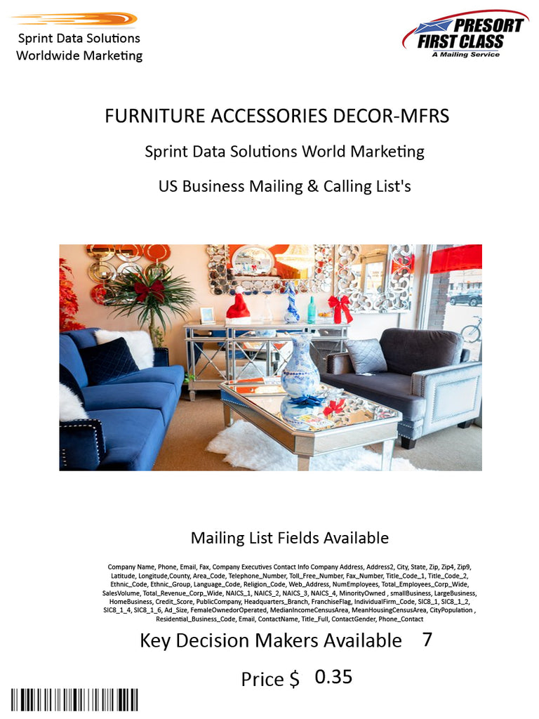 FURNITURE ACCESSORIES DECOR-MFRS