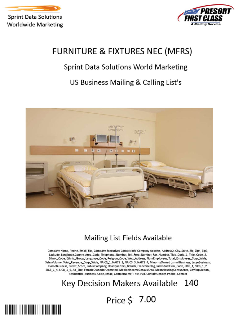 FURNITURE & FIXTURES NEC (MFRS)