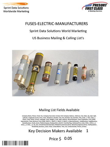 FUSES-ELECTRIC-MANUFACTURERS