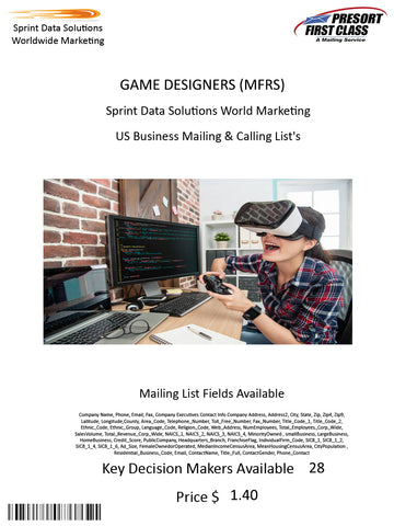 GAME DESIGNERS (MFRS)