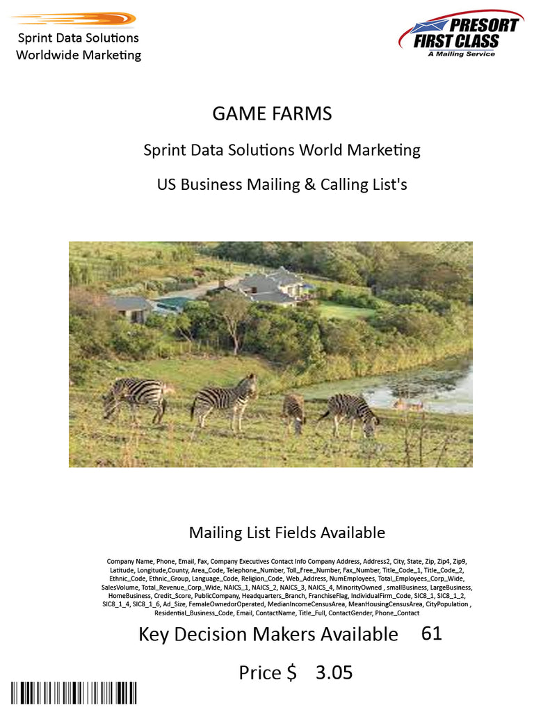 GAME FARMS