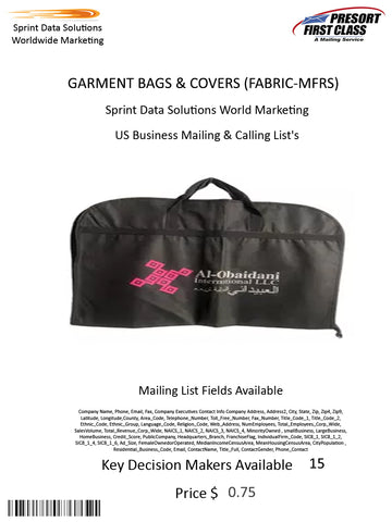 GARMENT BAGS & COVERS (FABRIC-MFRS)