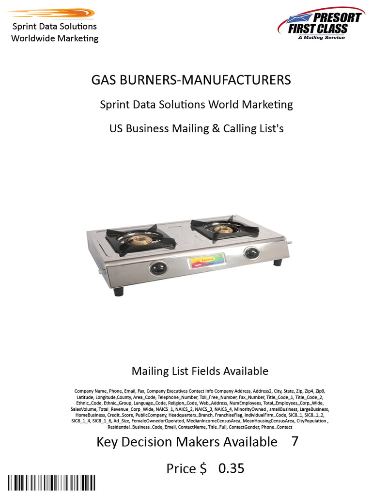 GAS BURNERS-MANUFACTURERS