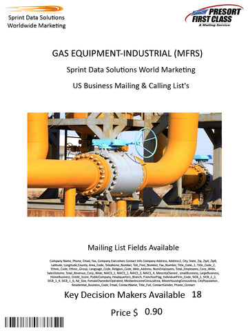 GAS EQUIPMENT-INDUSTRIAL (MFRS)