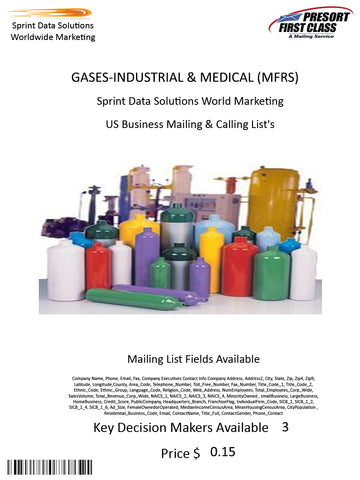 GASES-INDUSTRIAL & MEDICAL (MFRS)