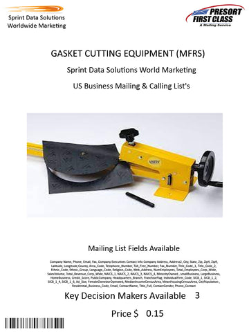 GASKET CUTTING EQUIPMENT (MFRS)