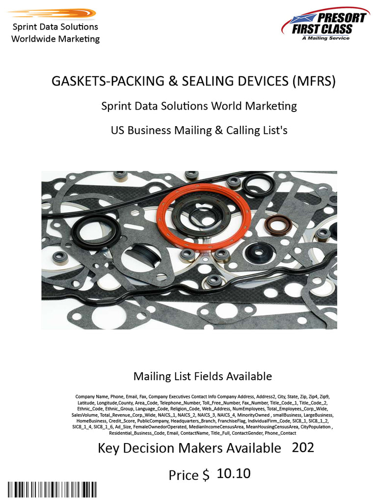 GASKETS-PACKING & SEALING DEVICES (MFRS)