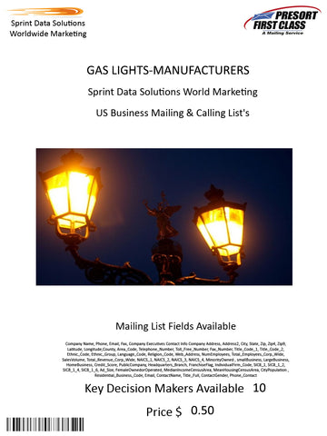 GAS LIGHTS-MANUFACTURERS