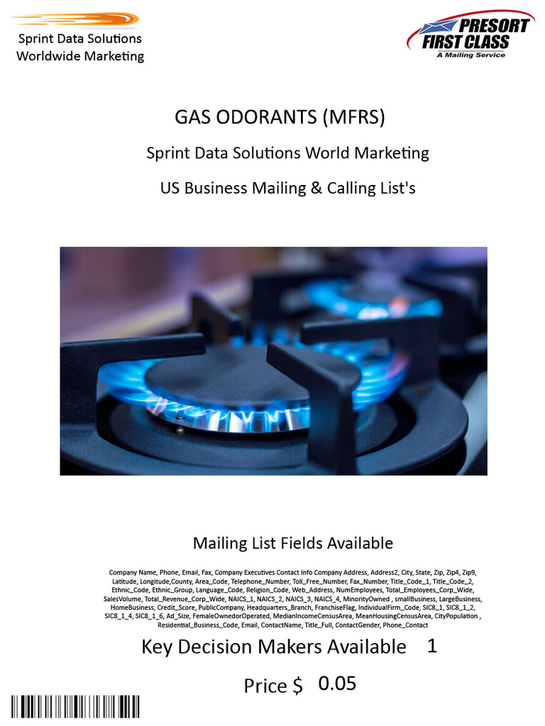 GAS ODORANTS (MFRS)