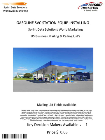 GASOLINE SVC STATION EQUIP-INSTALLING