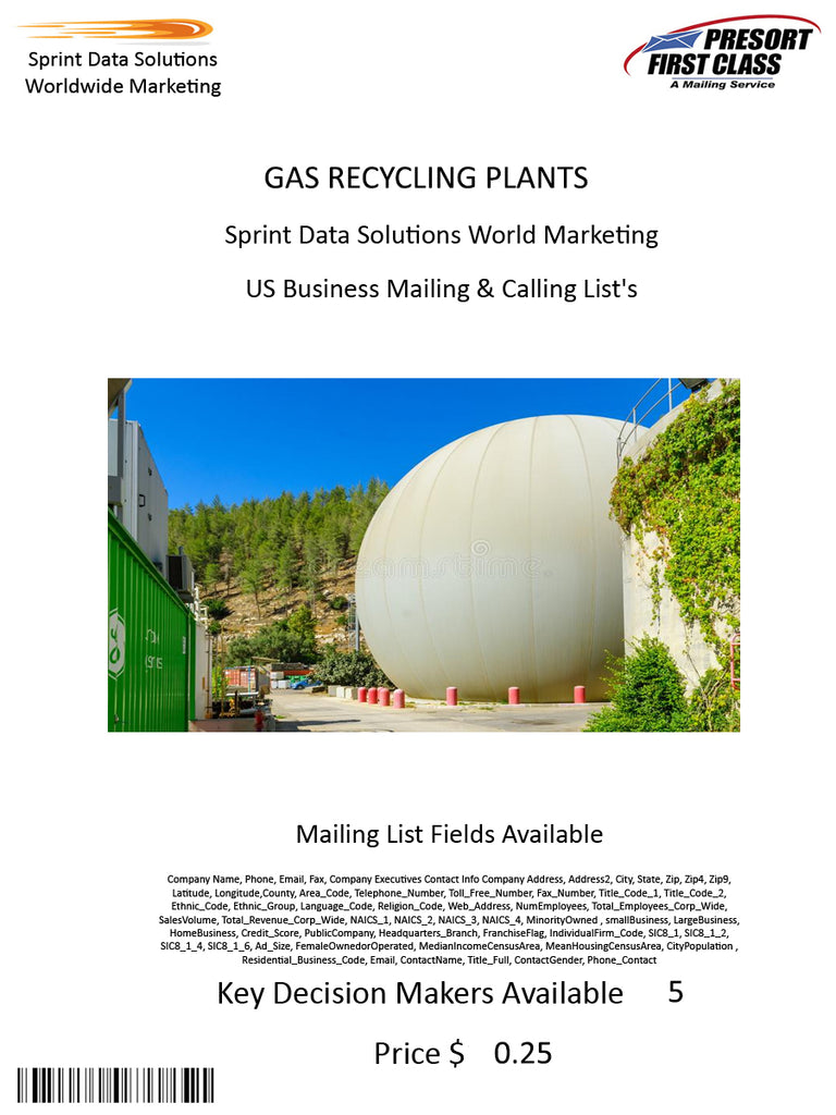 GAS RECYCLING PLANTS