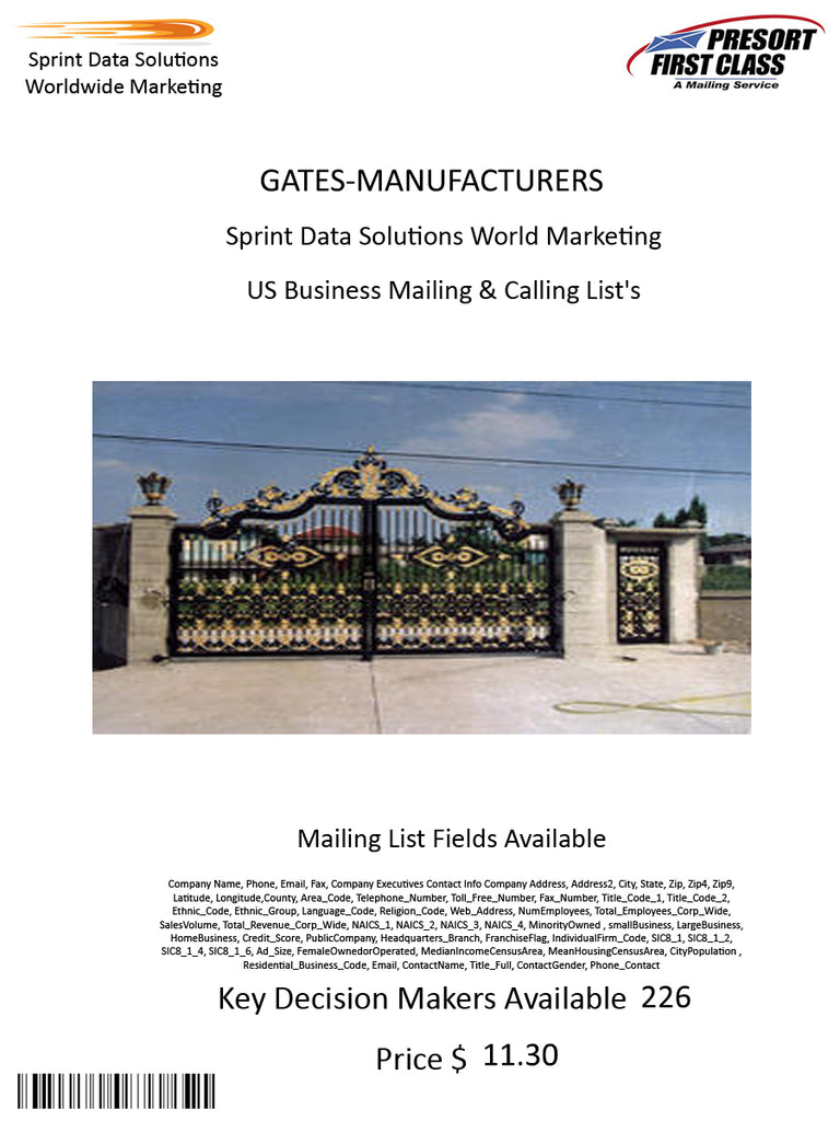 GATES-MANUFACTURERS