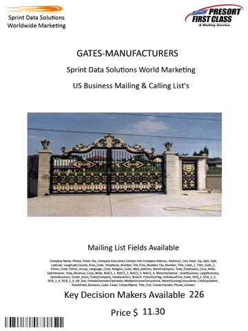 GATES-MANUFACTURERS