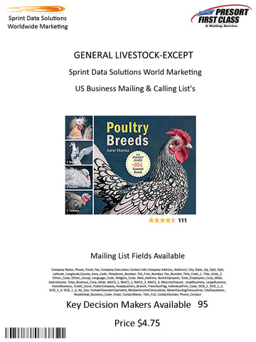 GENERAL LIVESTOCK-EXCEPT DAIRY/POULTRY