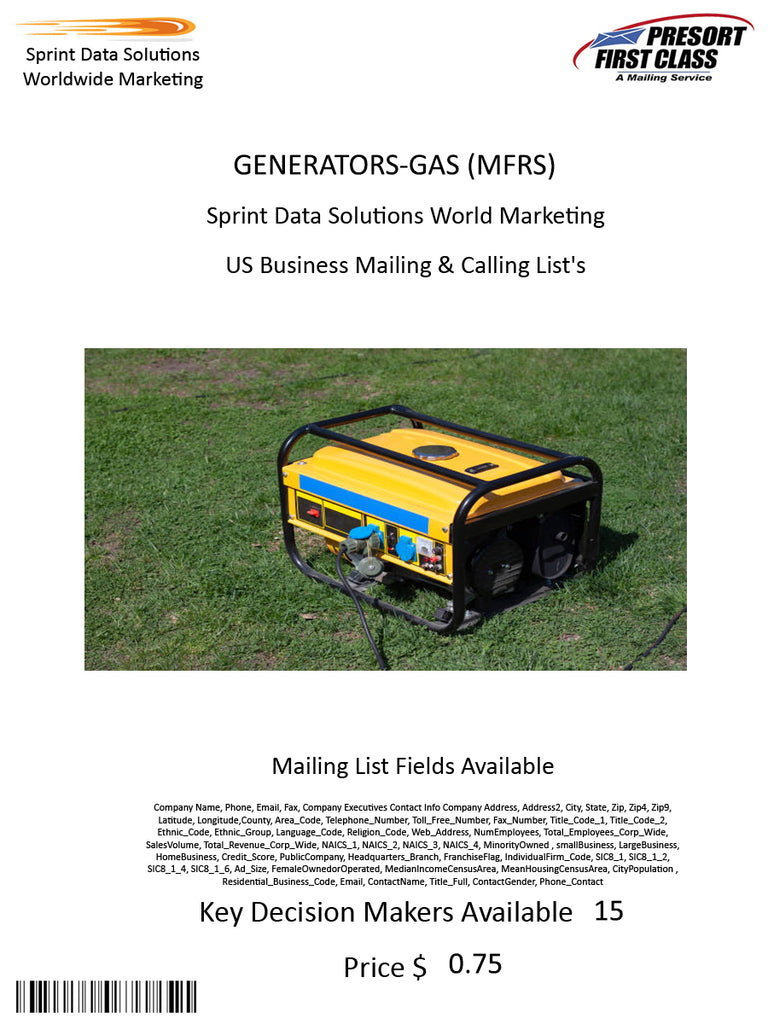 GENERATORS-GAS (MFRS)