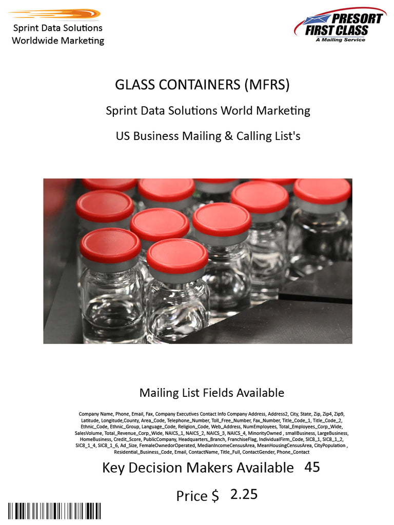 GLASS CONTAINERS (MFRS)