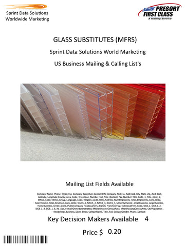 GLASS SUBSTITUTES (MFRS)