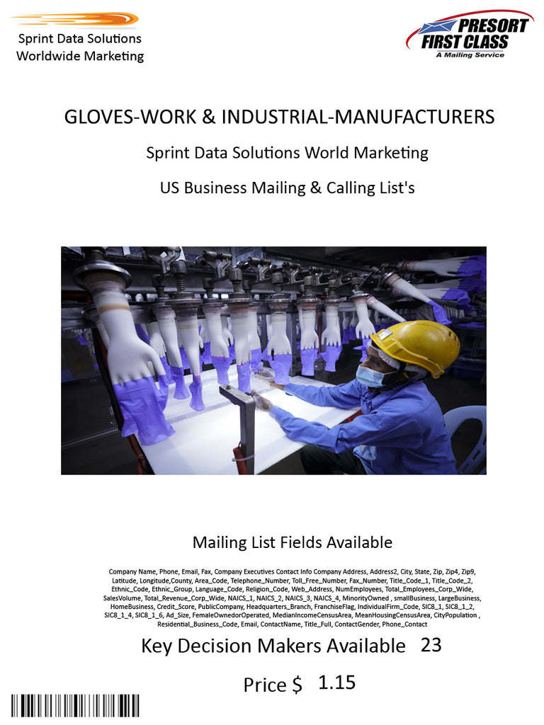 GLOVES-WORK & INDUSTRIAL-MANUFACTURERS