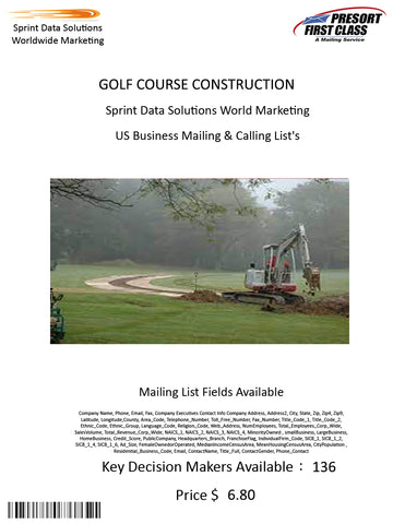 GOLF COURSE CONSTRUCTION