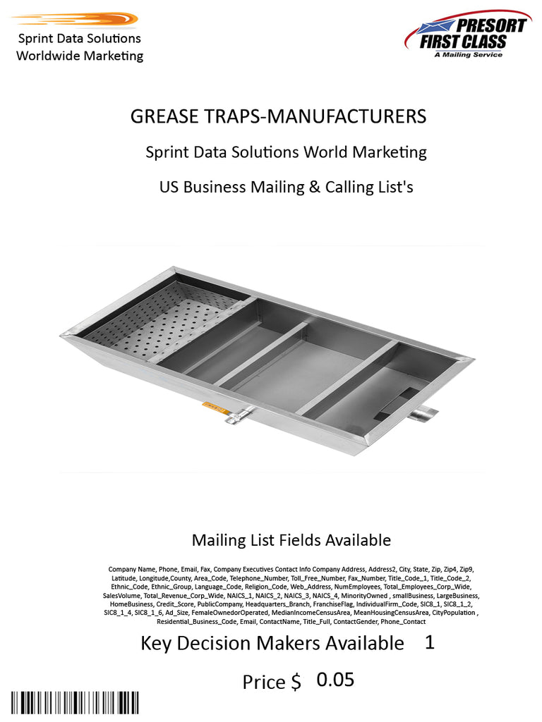 GREASE TRAPS-MANUFACTURERS