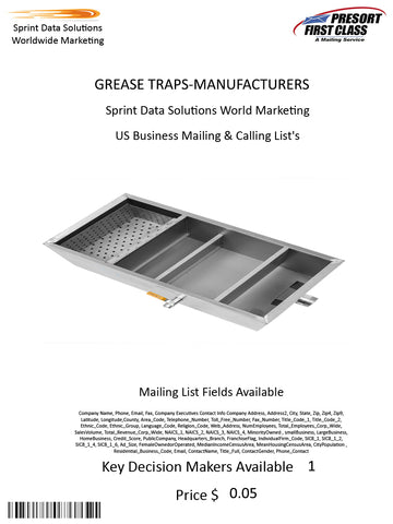 GREASE TRAPS-MANUFACTURERS