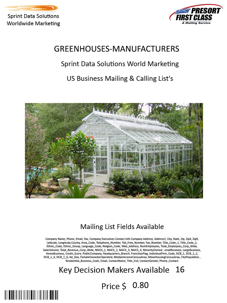 GREENHOUSES-MANUFACTURERS