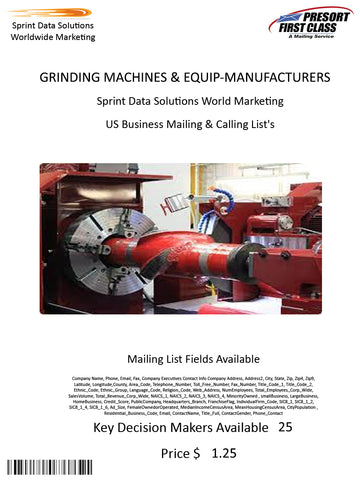 GRINDING MACHINES & EQUIP-MANUFACTURERS