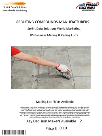 GROUTING COMPOUNDS-MANUFACTURERS