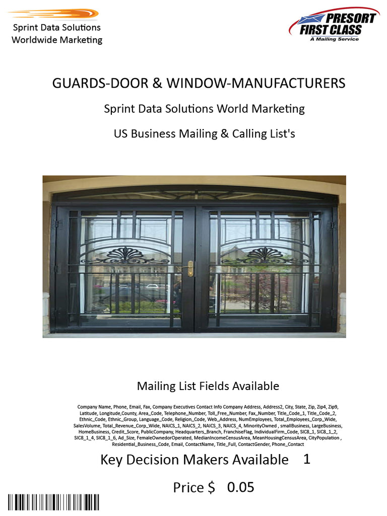 GUARDS-DOOR & WINDOW-MANUFACTURERS