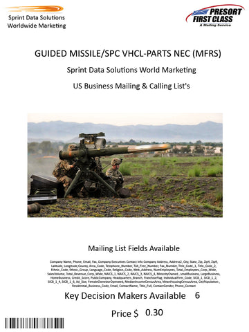 GUIDED MISSILE/SPC VHCL-PARTS NEC (MFRS)