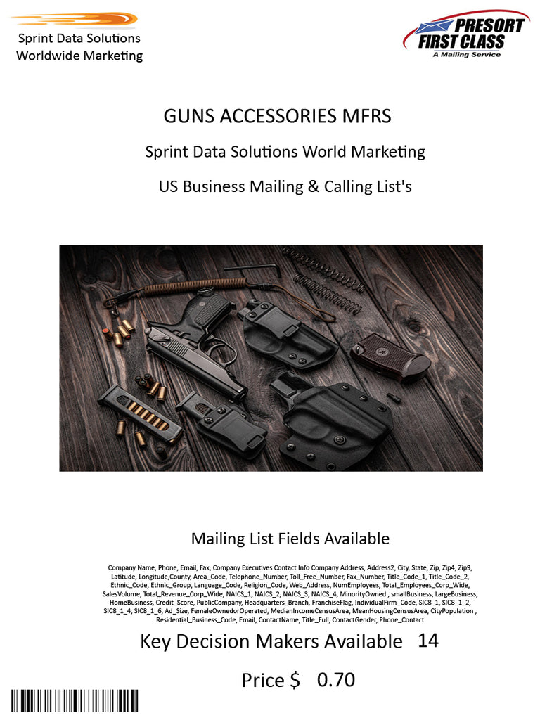 GUNS ACCESSORIES MFRS