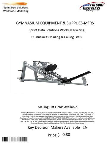 GYMNASIUM EQUIPMENT & SUPPLIES-MFRS