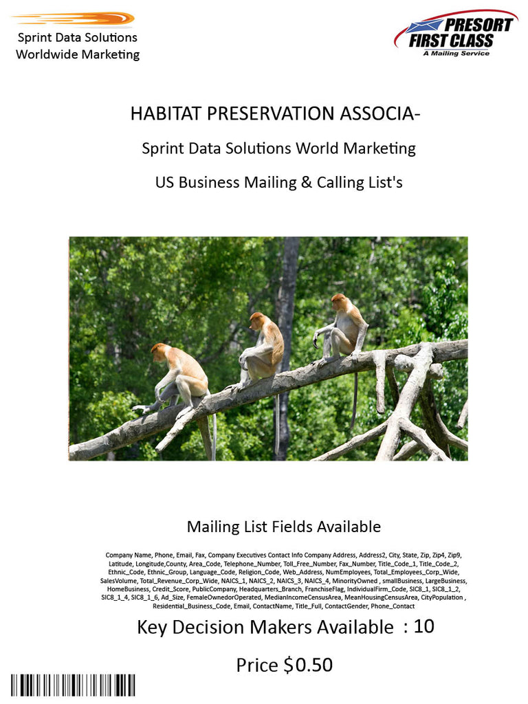 HABITAT PRESERVATION ASSOCIATIONS