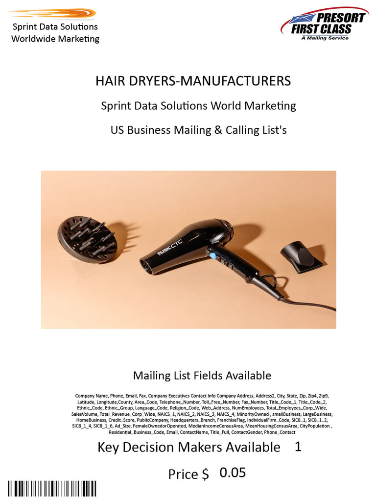 HAIR DRYERS-MANUFACTURERS