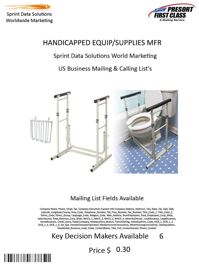 HANDICAPPED EQUIP/SUPPLIES MFR