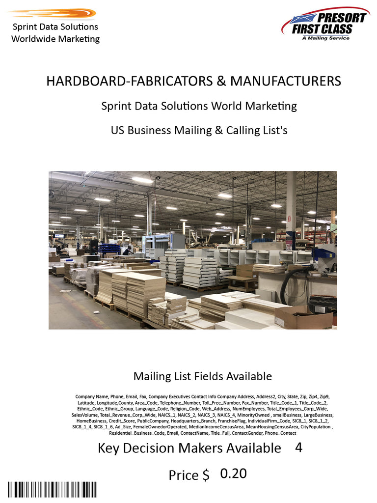 HARDBOARD-FABRICATORS & MANUFACTURERS