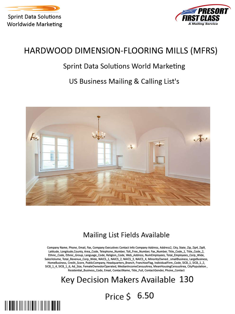 HARDWOOD DIMENSION-FLOORING MILLS (MFRS)