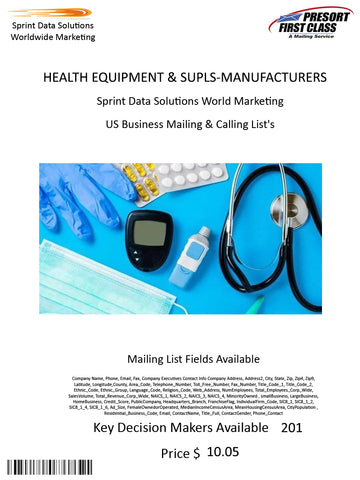 HEALTH EQUIPMENT & SUPLS-MANUFACTURERS