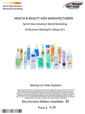 HEALTH & BEAUTY AIDS-MANUFACTURERS