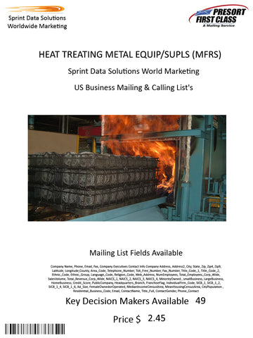 HEAT TREATING METAL EQUIP/SUPLS (MFRS)