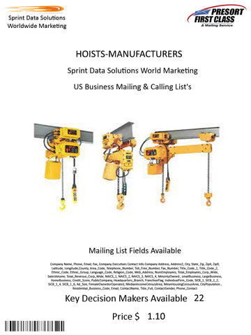 HOISTS-MANUFACTURERS