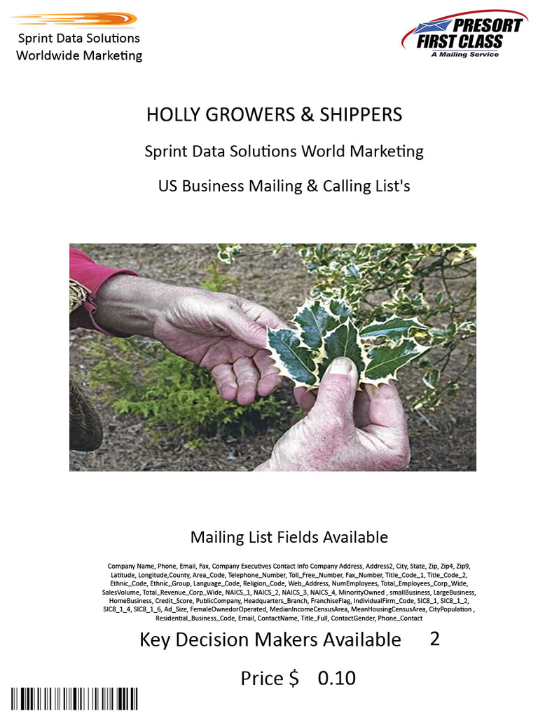 HOLLY GROWERS & SHIPPERS