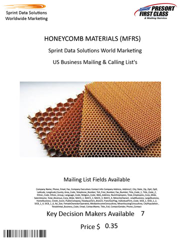 HONEYCOMB MATERIALS (MFRS)