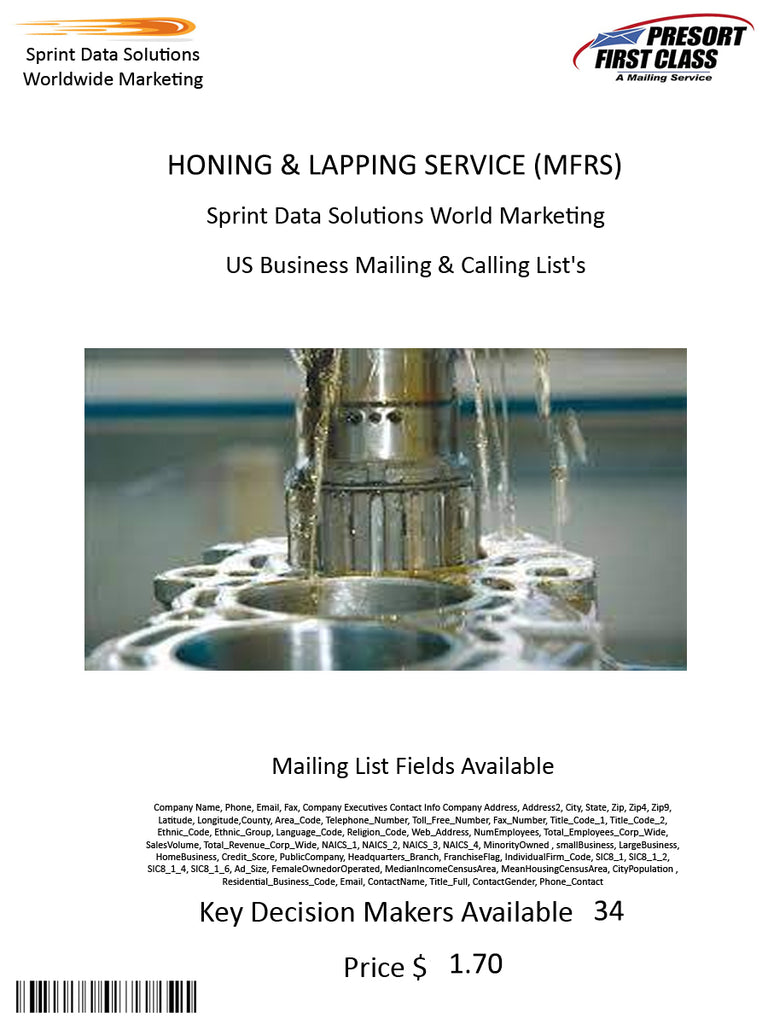 HONING & LAPPING SERVICE (MFRS)