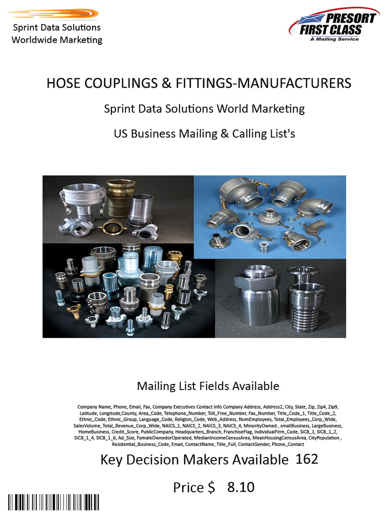 HOSE COUPLINGS & FITTINGS-MANUFACTURERS