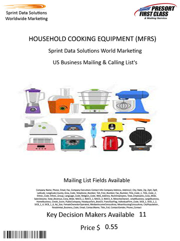 HOUSEHOLD COOKING EQUIPMENT (MFRS)