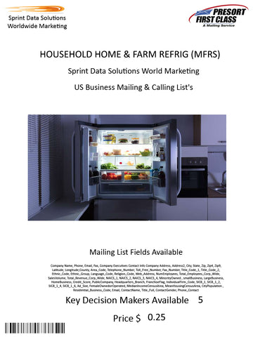 HOUSEHOLD HOME & FARM REFRIG (MFRS)