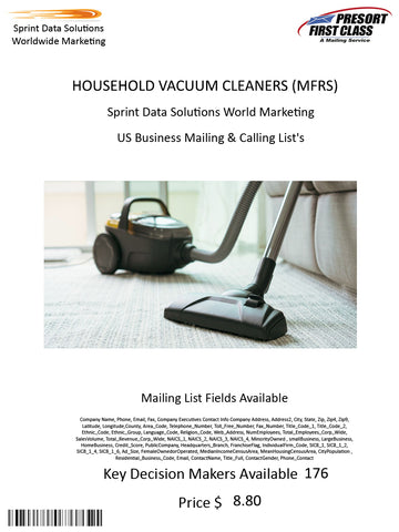 HOUSEHOLD VACUUM CLEANERS (MFRS)