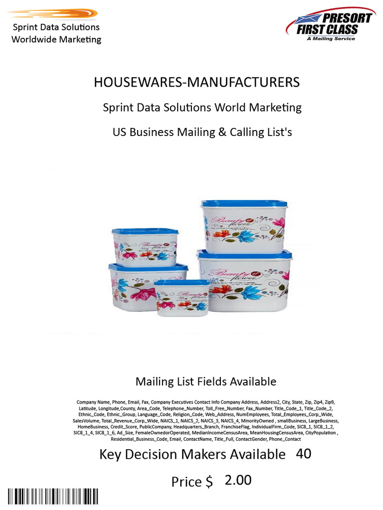 HOUSEWARES-MANUFACTURERS