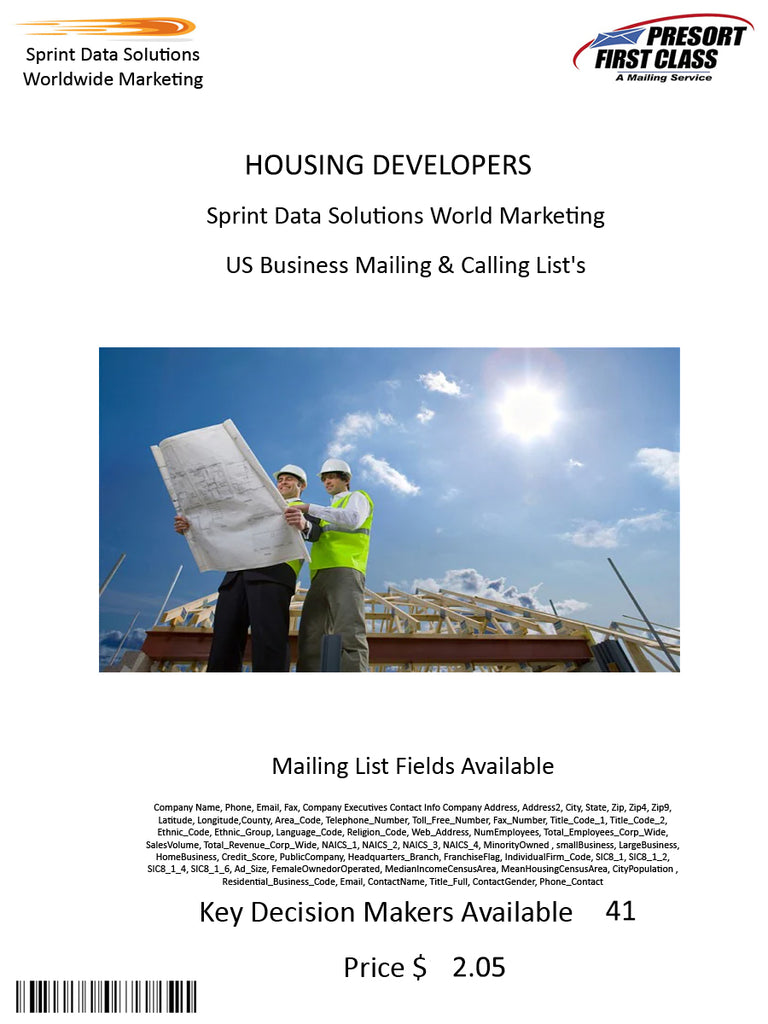 HOUSING DEVELOPERS